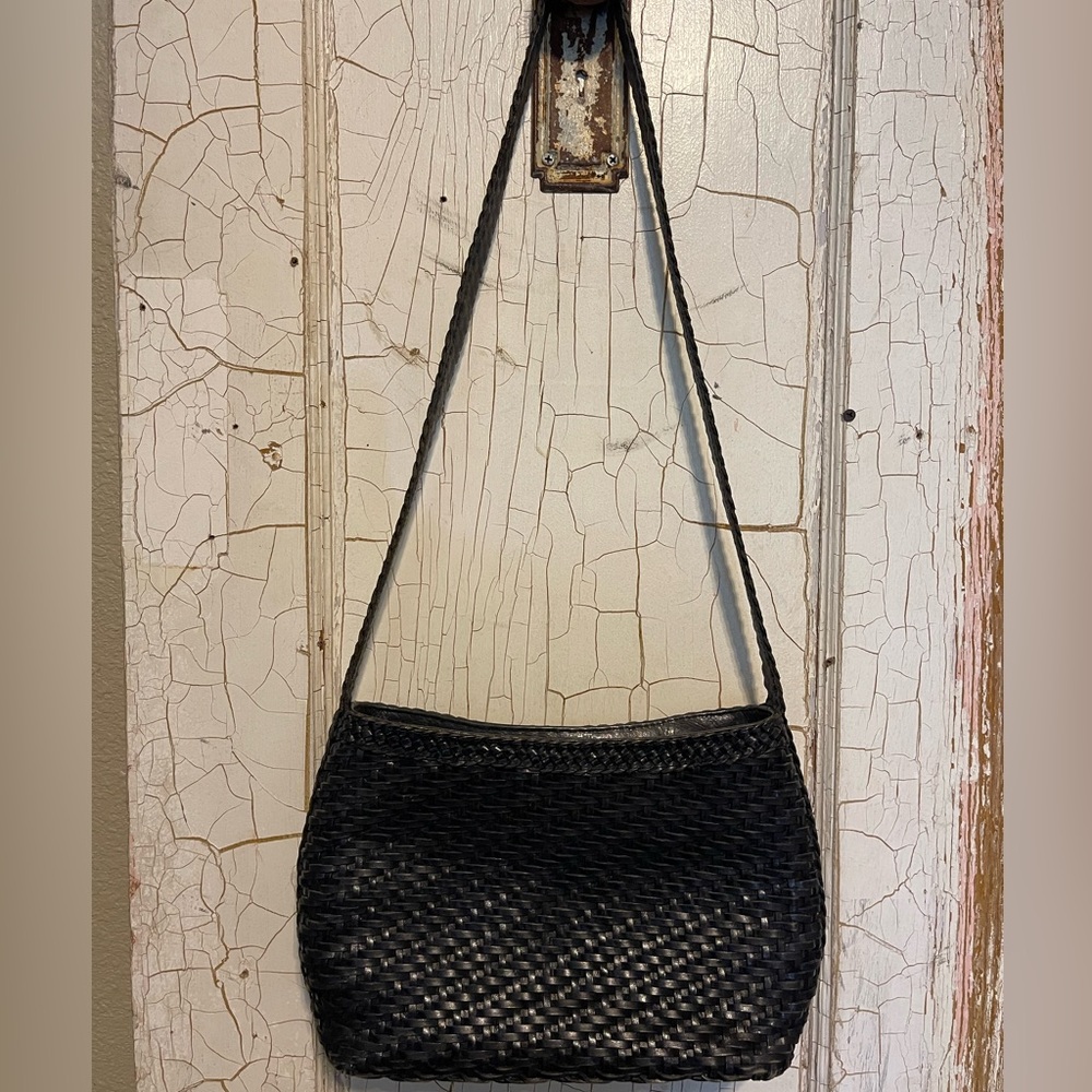 Vintage LJS Black Leather Purse
